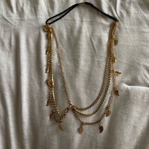 Gold and rhinestone head chain